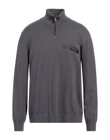 Armani Exchange Man Turtleneck Grey Size Xl Organic Cotton In Grey
