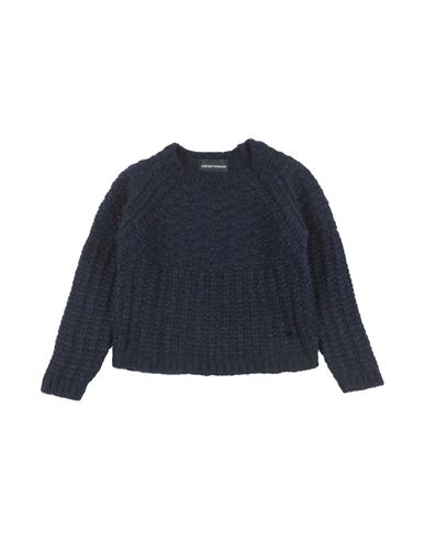 Emporio Armani Kids'  Toddler Girl Sweater Navy Blue Size 6 Virgin Wool, Polyamide, Metallic Fiber
