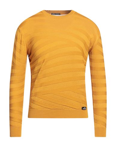 Alessandro Dell'acqua Man Sweater Ocher Size L Merino Wool, Dralon In Yellow
