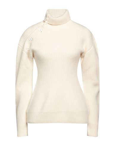 Jil Sander Woman Turtleneck Ivory Size 6 Wool, Silk, Polyamide In White