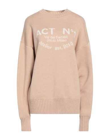 Act N°1 Woman Sweater Beige Size 6 Wool