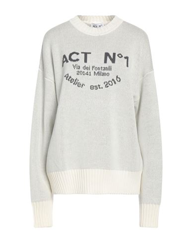 Act N°1 Woman Sweater Ivory Size 6 Wool In White