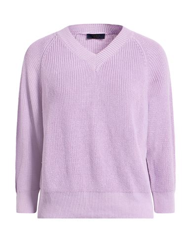 Peserico Easy Woman Sweater Lilac Size 6 Linen, Cotton In Purple