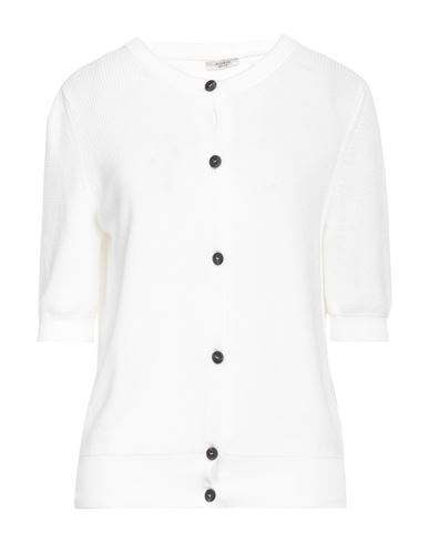 Peserico Woman Cardigan White Size 8 Cotton