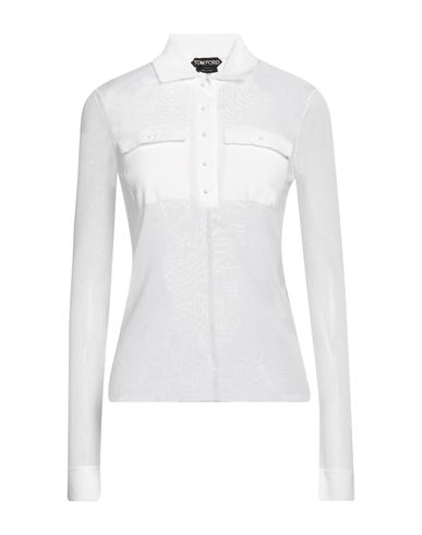 Tom Ford Woman Sweater White Size M Cotton, Polyamide