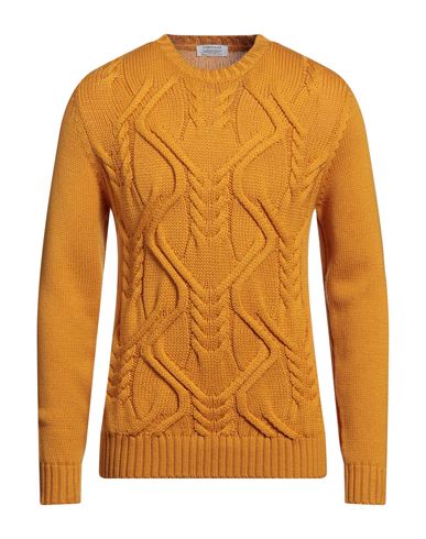 Heritage Man Sweater Mustard Size 44 Virgin Wool In Yellow