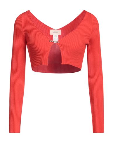 Vicolo Woman Wrap Cardigans Tomato Red Size Onesize Viscose, Polyester