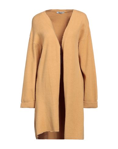 Maryley Woman Cardigan Camel Size 8 Viscose, Mohair Wool, Acrylic, Elastane In Beige