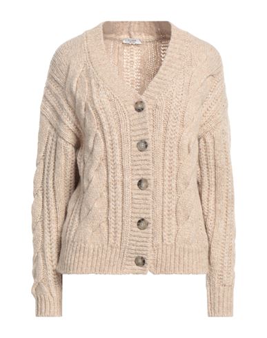 Peserico Woman Cardigan Khaki Size 4 Alpaca Wool, Polyamide, Virgin Wool In Beige