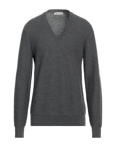 Trussardi Man Sweater Lead Size S Wool In Grey