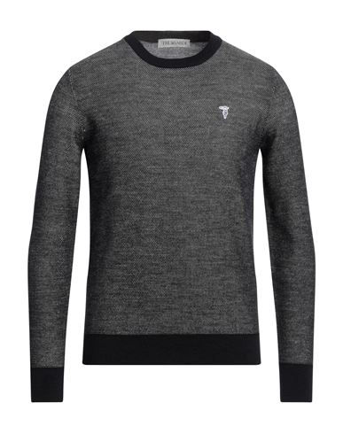 Trussardi Man Sweater Steel Grey Size M Acrylic, Viscose, Virgin Wool In Black