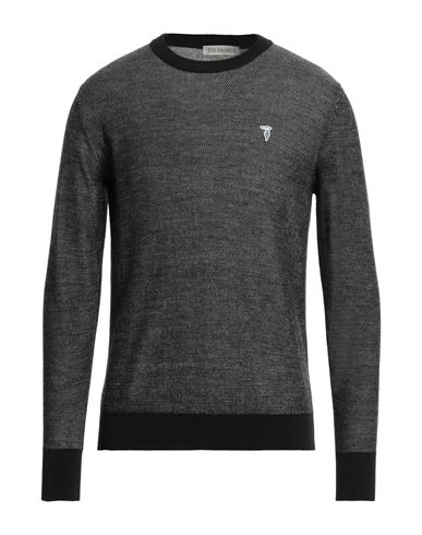 Trussardi Man Sweater Steel Grey Size S Acrylic, Viscose, Virgin Wool In Black