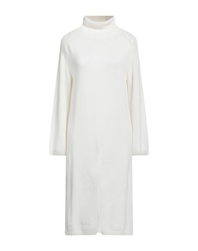 Incentive! Woman Midi Dress Cream Size S Cashmere In White