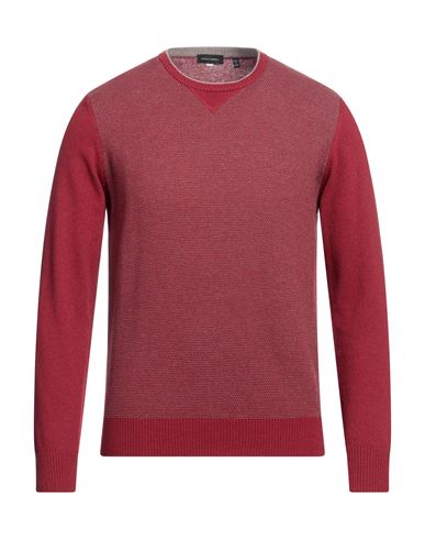 Angelo Nardelli Man Sweater Brick Red Size 48 Merino Wool, Viscose, Polyamide, Cashmere