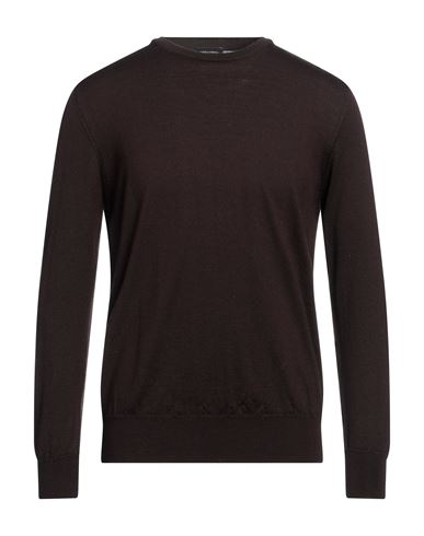Angelo Nardelli Man Sweater Dark Brown Size 40 Wool