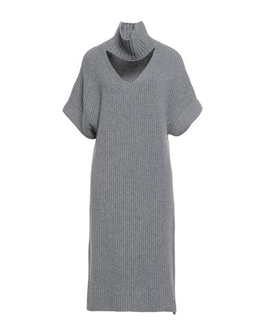 Liviana Conti Woman Midi Dress Grey Size 6 Cashmere, Polyamide