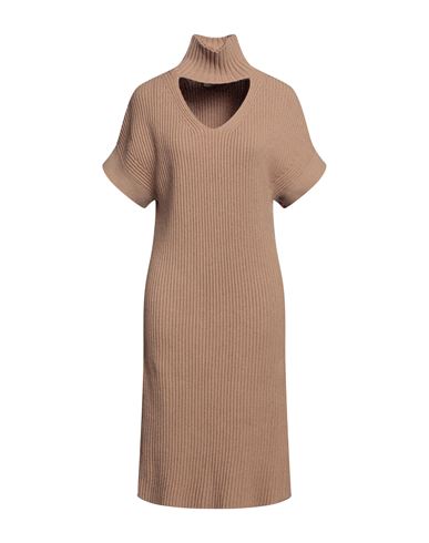 Liviana Conti Woman Midi Dress Camel Size 4 Cashmere, Polyamide In Beige