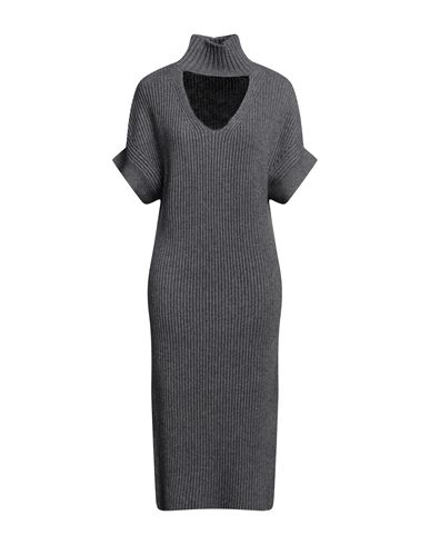 Liviana Conti Woman Midi Dress Lead Size 4 Cashmere, Polyamide In Grey