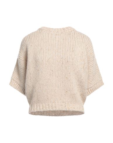 Peserico Woman Sweater Sand Size 4 Alpaca Wool, Polyamide, Viscose, Merino Wool, Polyester In Beige