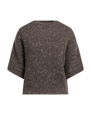 Peserico Woman Sweater Khaki Size 8 Alpaca Wool, Polyamide, Viscose, Merino Wool, Polyester In Beige