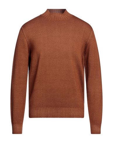 Shop Filippo De Laurentiis Man Turtleneck Brown Size 40 Merino Wool