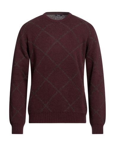 Barbati Man Sweater Burgundy Size L Acrylic, Wool In Red