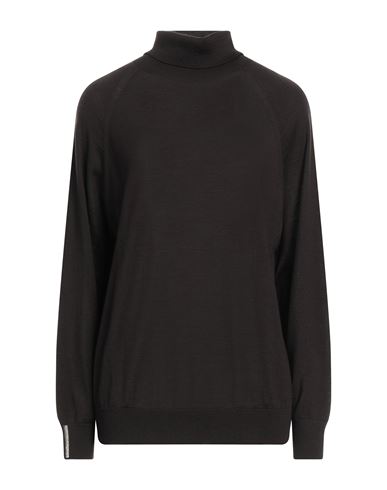 Peserico Woman Turtleneck Dark Brown Size 8 Virgin Wool