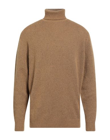 Filippo De Laurentiis Man Turtleneck Camel Size 46 Cashmere, Silk, Polyester In Sand