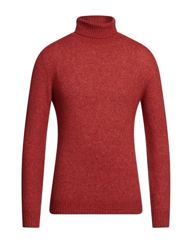 Filippo De Laurentiis Man Turtleneck Rust Size 36 Cashmere, Silk, Polyester In Red