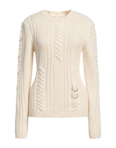 Mugler Woman Sweater Ivory Size S Wool, Cashmere, Brass In White
