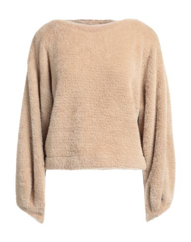 Siste's Woman Sweater Sand Size M Polyester, Nylon In Beige