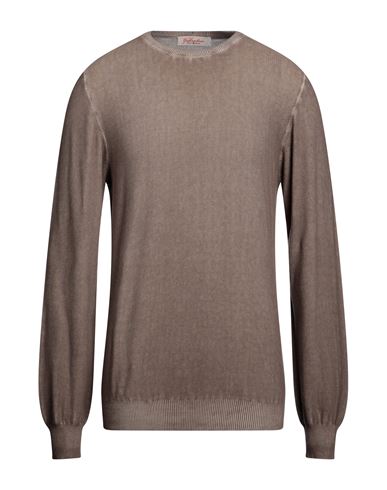 Gabardine Man Sweater Brown Size Xl Cotton