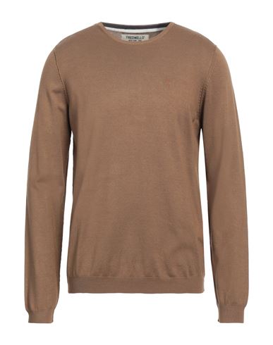 FRED MELLO FRED MELLO MAN SWEATER CAMEL SIZE XXL VISCOSE, POLYAMIDE 