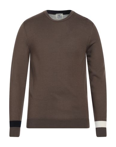 Mqj Man Sweater Brown Size 44 Wool, Acrylic