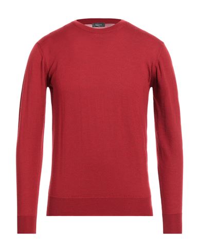 Rossopuro Man Sweater Brick Red Size 3 Merino Wool