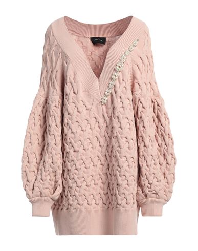 Simone Rocha Embellished Cable-knit Jumper In Pink