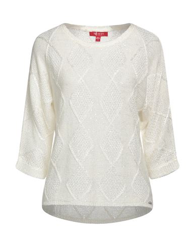 Guess Woman Sweater Ivory Size M Acrylic, Polyester In White