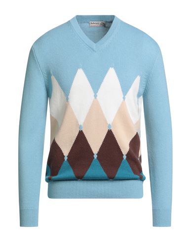 Ballantyne Of Peebles Man Sweater Light Blue Size 40 Cashmere
