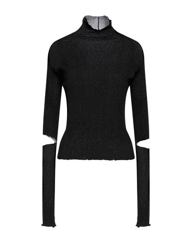 Des Phemmes Des_phemmes Woman Turtleneck Black Size 6 Viscose, Polyester, Metallic Polyester
