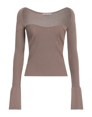Hinnominate Woman Sweater Khaki Size M Viscose, Acrylic, Elastane In Beige