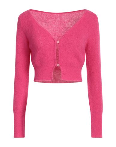 Jacquemus Woman Cardigan Fuchsia Size 8 Mohair Wool, Polyamide, Wool In Pink