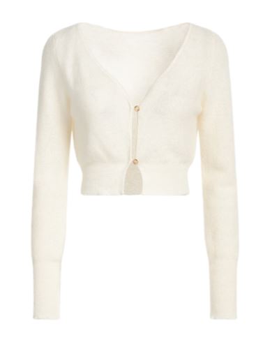 Jacquemus Woman Cardigan Off White Size 8 Mohair Wool, Polyamide, Wool