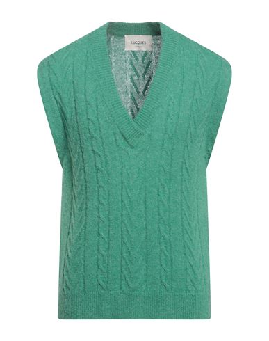 Lucques Man Sweater Green Size 36 Baby Alpaca Wool, Polyamide, Merino Wool