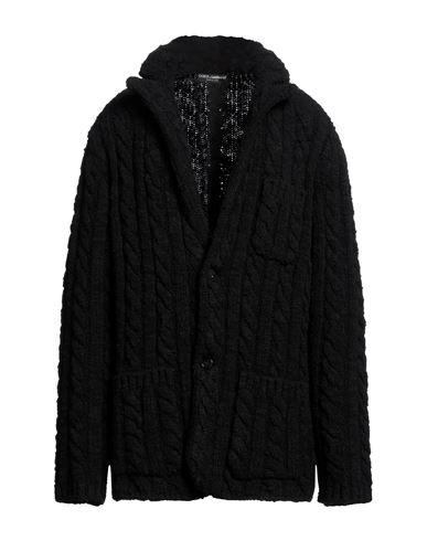 Dolce & Gabbana Man Cardigan Black Size 42 Virgin Wool, Cashmere