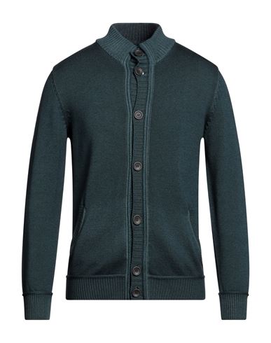 Umberto Vallati Man Cardigan Deep Jade Size 42 Virgin Wool In 