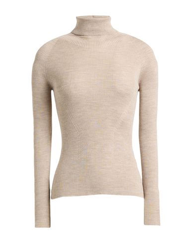 Gentryportofino Woman Turtleneck Beige Size 6 Virgin Wool, Silk In Neutral
