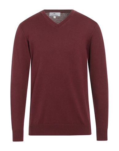 Egon Von Furstenberg Man Sweater Burgundy Size M Wool, Viscose, Pes - Polyethersulfone In Red