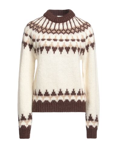 Saint Laurent Woman Sweater Ivory Size L Wool, Mohair Wool, Polyamide In White
