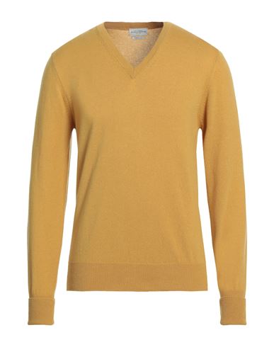 Ballantyne Man Sweater Ocher Size 46 Cashmere In Yellow