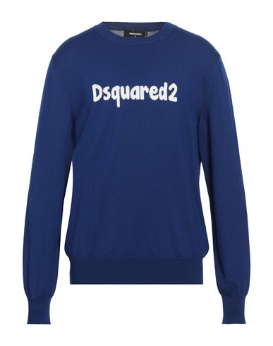 Shop Dsquared2 Man Sweater Blue Size Xl Virgin Wool